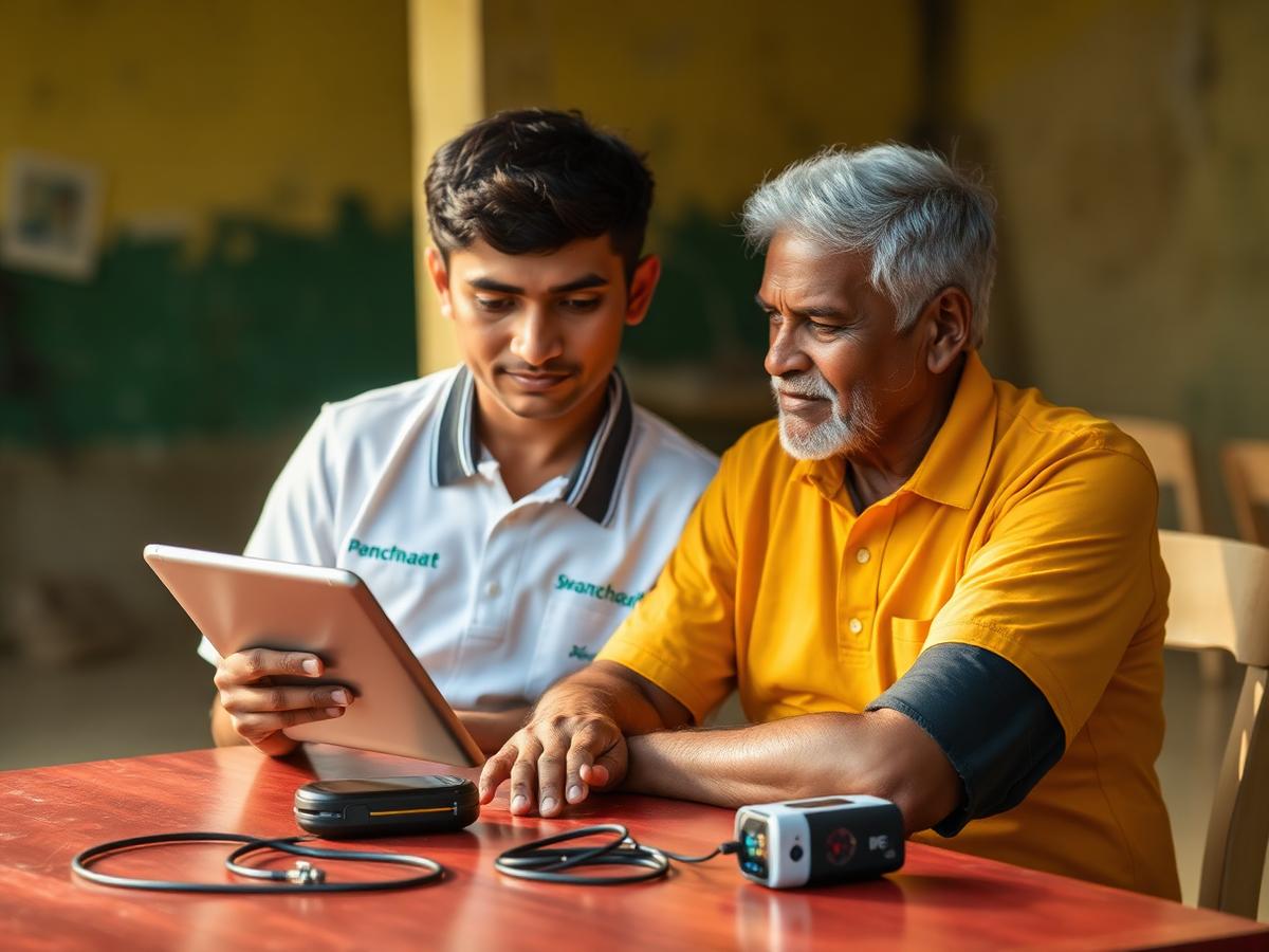 Panchayat Swasthya Mitra using tablet